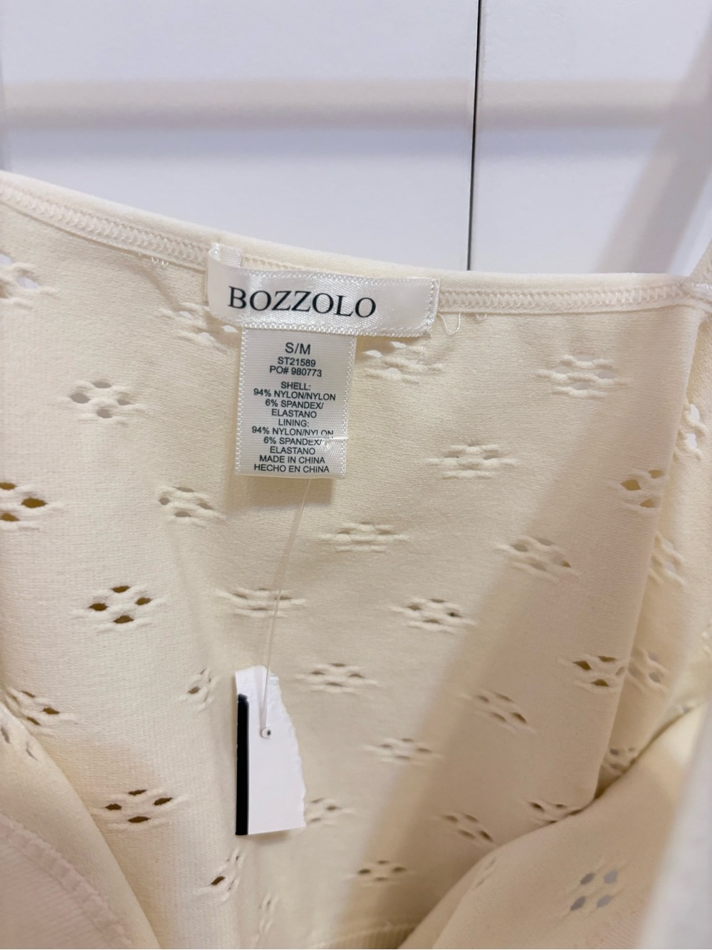 Bozzolo Cream Eyelet Lace Trim Camisole - Picture 4 of 4